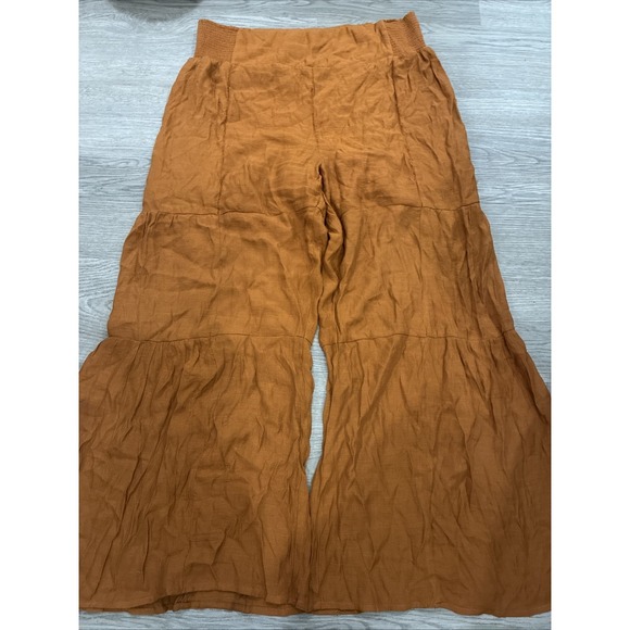 Nanette Lepore Pants - Nanette Lepore Womens Wide Leg Tiered Palazzo Pants Size Size L Tan Brown